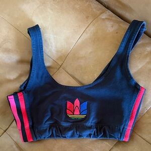 Adidas Black Sports Bra with Vibrant Logo